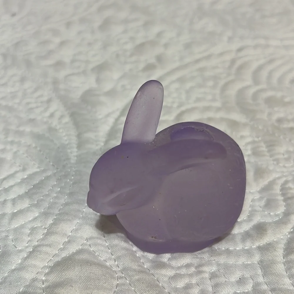 Set of 4 Williams Sonoma‎ frosted glass bunny candle holders